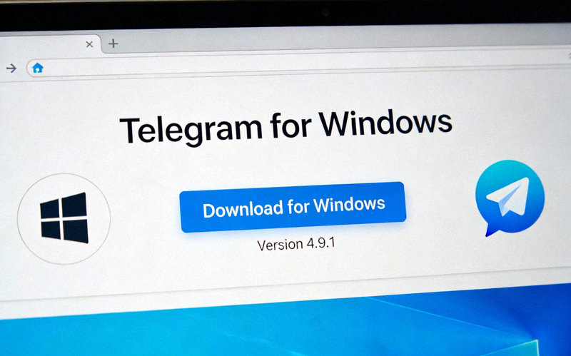 Telegram官方网站Windows版下载页面截图，显示Download for Windows按钮