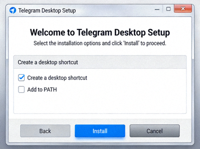 Telegram Windows桌面版安装程序界面截图
