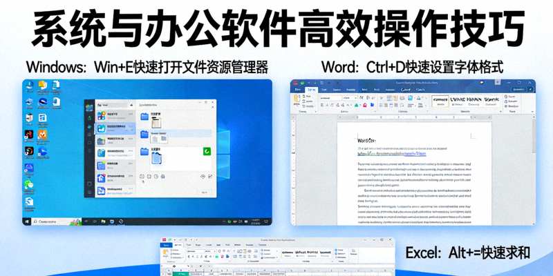 系统与办公软件技巧频道截图，展示Windows、Office等软件的高效操作